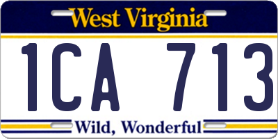 WV license plate 1CA713