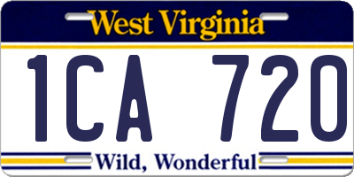 WV license plate 1CA720