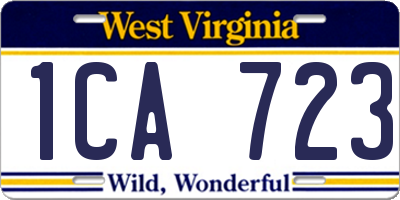 WV license plate 1CA723