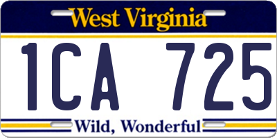 WV license plate 1CA725