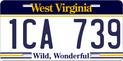 WV license plate 1CA739