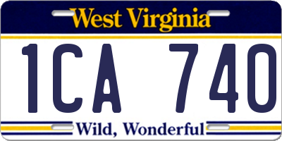 WV license plate 1CA740