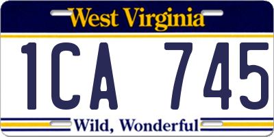 WV license plate 1CA745