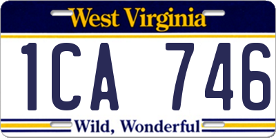 WV license plate 1CA746
