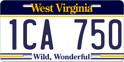 WV license plate 1CA750