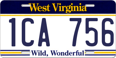WV license plate 1CA756