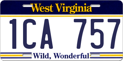 WV license plate 1CA757