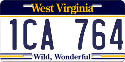 WV license plate 1CA764