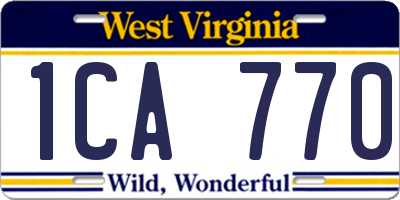 WV license plate 1CA770