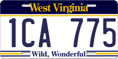 WV license plate 1CA775