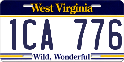 WV license plate 1CA776