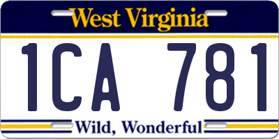 WV license plate 1CA781