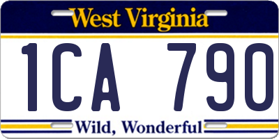 WV license plate 1CA790