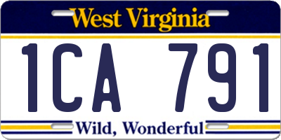 WV license plate 1CA791