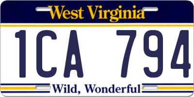 WV license plate 1CA794