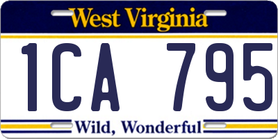 WV license plate 1CA795