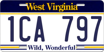 WV license plate 1CA797