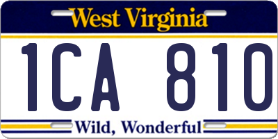 WV license plate 1CA810