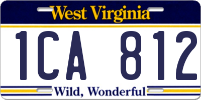 WV license plate 1CA812
