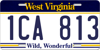 WV license plate 1CA813