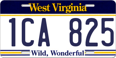 WV license plate 1CA825