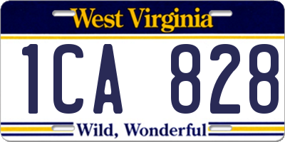 WV license plate 1CA828