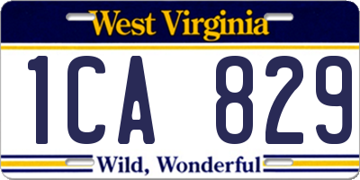 WV license plate 1CA829