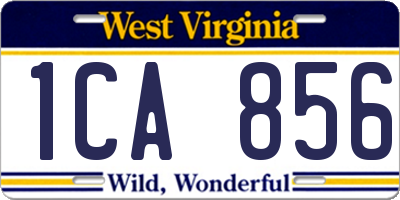 WV license plate 1CA856
