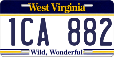 WV license plate 1CA882