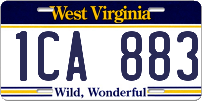WV license plate 1CA883