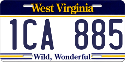 WV license plate 1CA885