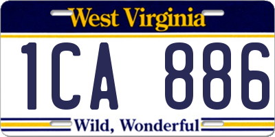 WV license plate 1CA886