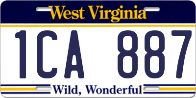 WV license plate 1CA887