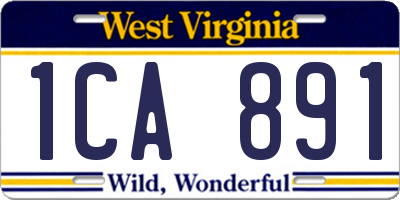 WV license plate 1CA891