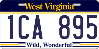 WV license plate 1CA895