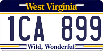 WV license plate 1CA899