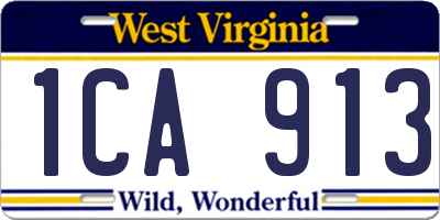 WV license plate 1CA913