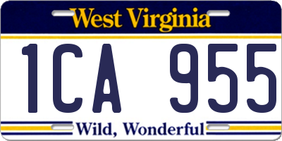 WV license plate 1CA955