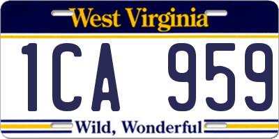 WV license plate 1CA959