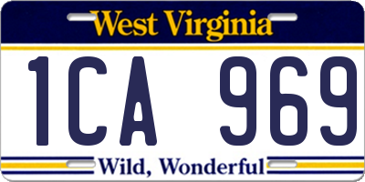 WV license plate 1CA969
