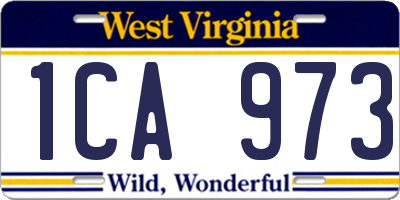 WV license plate 1CA973