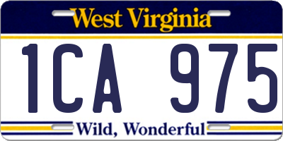 WV license plate 1CA975