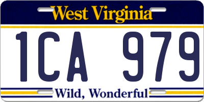WV license plate 1CA979