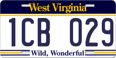 WV license plate 1CB029