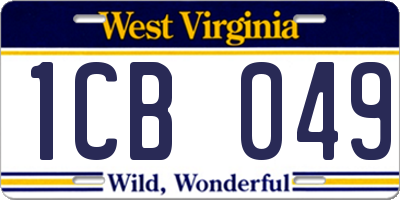 WV license plate 1CB049