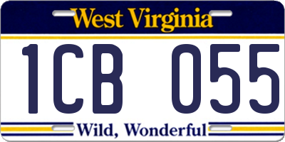 WV license plate 1CB055