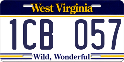 WV license plate 1CB057