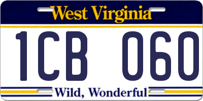 WV license plate 1CB060