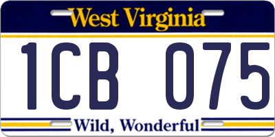 WV license plate 1CB075