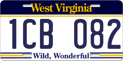WV license plate 1CB082